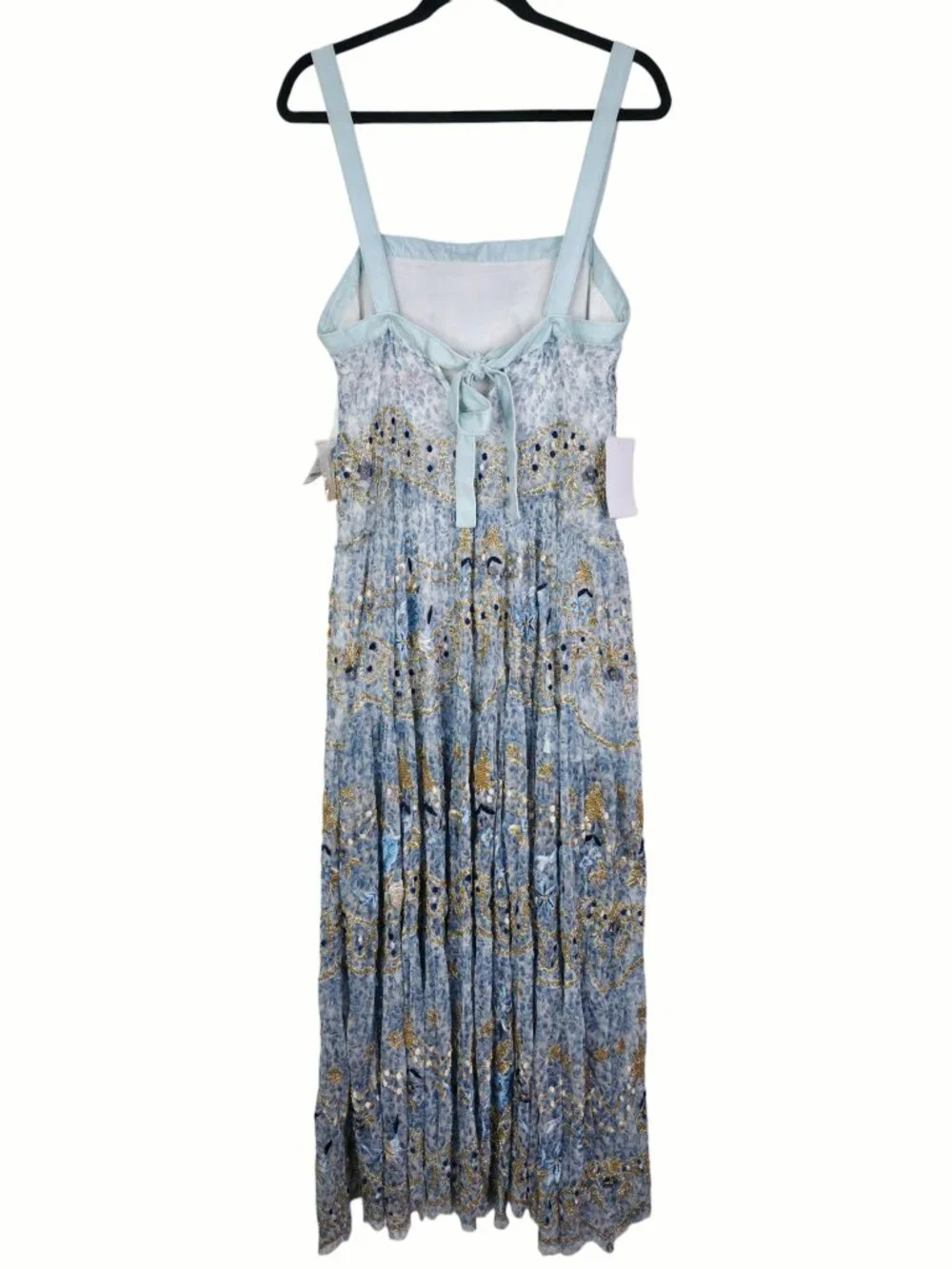 Free People Goldie Dress Porcelain Embroidered Beaded Floral Maxi NWT Size S